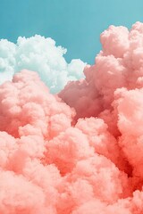 Colorful clouds in a blue sky, creating a dreamy and surreal atmosphere.