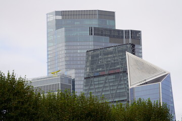 London financial district cityscape, London Architecture, London Skyline, Office Buildings, England United Kingdom Britain, Aerial panoramic view of The City of London cityscape Urban skyline