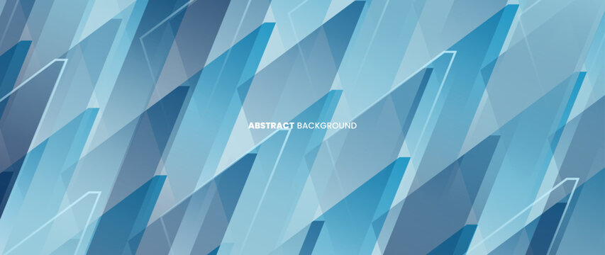An abstract background with a pattern of consecutively arranged triangles in a graduating blue color.