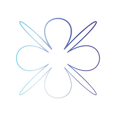 Naklejka premium Beautiful flower decorationAbstract flower minimalistic geometric element for design and interfaces, Simple light shape basic shape for science, subject cut out for editing and overlay 