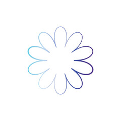 Beautiful flower decorationAbstract flower minimalistic geometric element for design and interfaces, Simple light shape basic shape for science, subject cut out for editing and overlay
