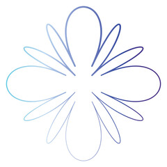 Beautiful flower decorationAbstract flower minimalistic geometric element for design and interfaces, Simple light shape basic shape for science, subject cut out for editing and overlay
