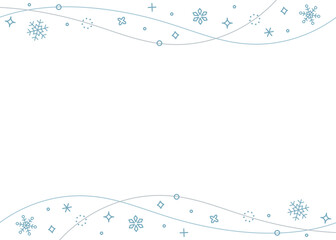  雪の結晶のデコレーションフレーム、冬のイメージデザイン