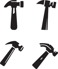 silhouette of clean vector hammer isolated on white background	