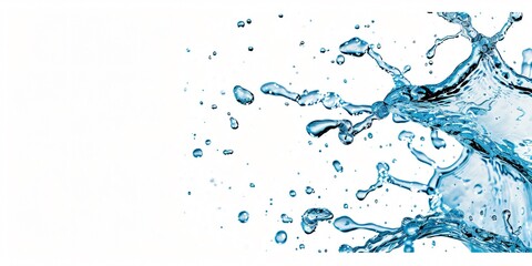Dynamic Water Splash Photography on White background Isolated