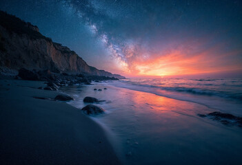 Fototapeta premium sunset over the sea