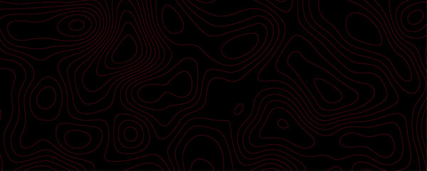 Dark Abstract Topography Map with Wavy Contour Lines and Grid Patterns for a Geometric Cartography Illustration
