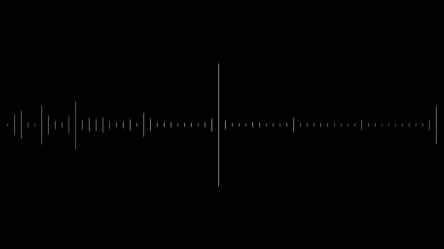 black video footage of audio visualizer on black background. Abstract music waves oscillation. Futuristic sound wave visualization. wave form Audio ,spectrum voice, Isolated on transparent .
