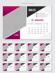 Table Top Vector Corporate Desk  calendar design, 2025 Table  calendar design ,wall calendar, cover template vector, advertisement creative.