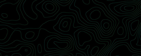 Dark Background Topography Map with Geometric Contours and Relief Lines for a Luxury Hiking and Discovery Banner
