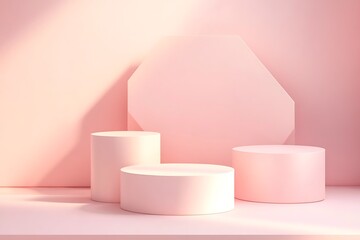 Elegant Minimalistic Stage Designs in Soft Pastel and Bold Colors for Modern Backgrounds