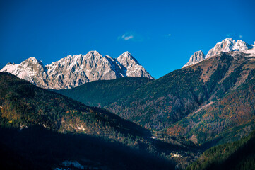 Autumn in Val Degano. Ovaro and its characteristic villages. The house with a hundred windows