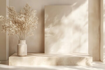 Elegant Minimalistic Stage Designs in Soft Pastel and Bold Colors for Modern Backgrounds