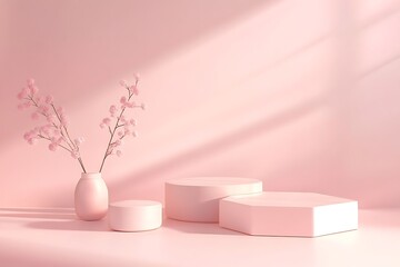 Elegant Minimalistic Stage Designs in Soft Pastel and Bold Colors for Modern Backgrounds