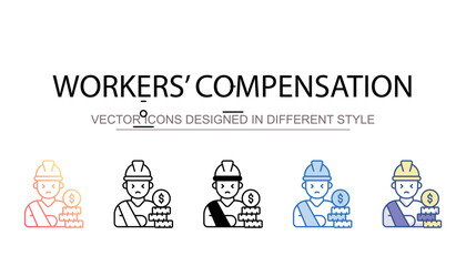 Workers� Compensation icon design with white background stock illustration