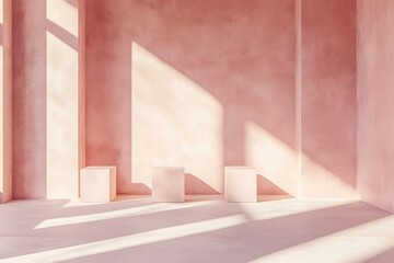 Elegant Minimalistic Stage Designs in Soft Pastel and Bold Colors for Modern Backgrounds