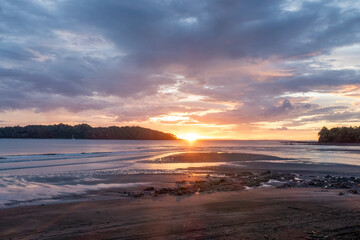 scenic sunset with moody sky at calovebora