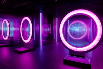 Elegant Minimalistic Stage Designs in Soft Pastel and Bold Colors for Modern Backgrounds