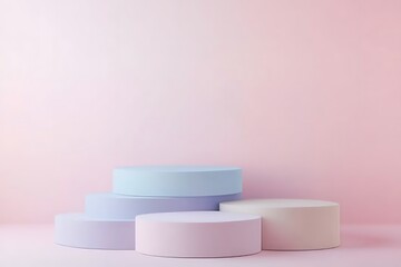 Elegant Minimalistic Stage Designs in Soft Pastel and Bold Colors for Modern Backgrounds