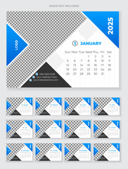 Vector Corporate Desk  calendar design, 2025 Table  calendar design ,wall calendar, cover template vector, advertisement creative.