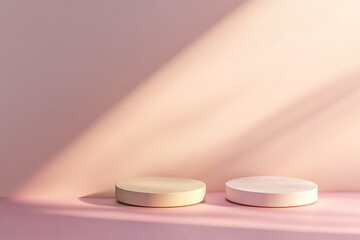 Elegant Minimalistic Stage Designs in Soft Pastel and Bold Colors for Modern Backgrounds