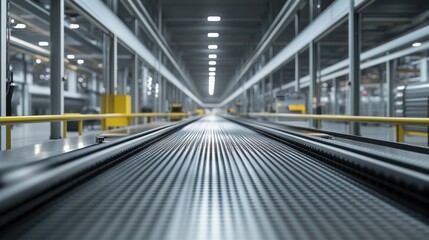 Fototapeta premium production line with rubber products being processed in a clean, industrial environment