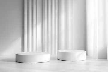 Elegant Minimalistic Stage Designs in Soft Pastel and Bold Colors for Modern Backgrounds