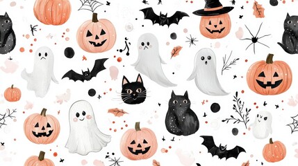 Playful Halloween Watercolor Art for Kids