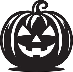 Halloween pumpkin silhouette vector icon. Funny Halloween pumpkin silhouette. Vector illustration isolated on a white background
