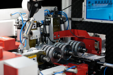 wood four sided planer moulder machine close up