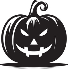 Halloween pumpkin silhouette vector icon. Funny Halloween pumpkin silhouette. Vector illustration isolated on a white background