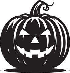 Halloween pumpkin silhouette vector icon. Funny Halloween pumpkin silhouette. Vector illustration isolated on a white background