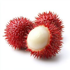 Fresh Rambutan Fruits With Vibrant Red Skin and Juicy White Flesh Ready for Tasting
