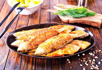 Fried fish in flour and oil