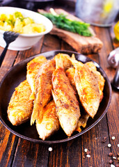 Fried fish in flour and oil