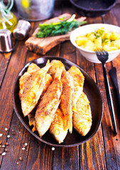 Fried fish in flour and oil