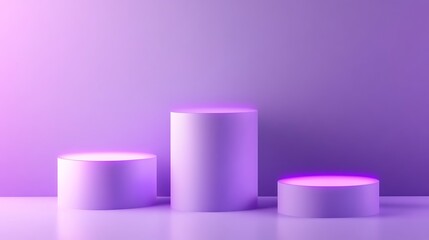 Modern Abstract Geometric Stages with Pastel and Neon Lighting for Minimalist Artistic and Futuristic Set Design Featuring Circular Platforms, Soft Shadows, and Vibrant Colors in Contemporary Spaces