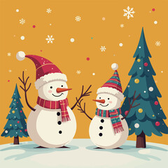 Cheerful Snowmen in a Winter Wonderland