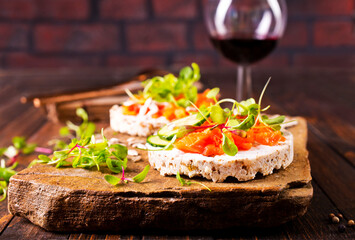 diet bread with fresh salmon