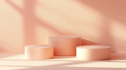 Modern Abstract Geometric Stages with Pastel and Neon Lighting for Minimalist Artistic and Futuristic Set Design Featuring Circular Platforms, Soft Shadows, and Vibrant Colors in Contemporary Spaces