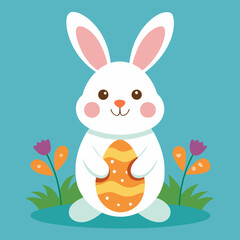 easter bunny with easter eggs