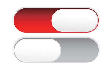 トグルスイッチ（トグルボタン）のUI（レッド）