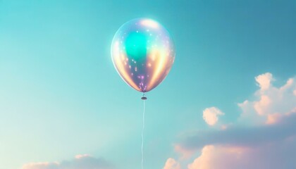 幻想的な青空に浮かぶ風船