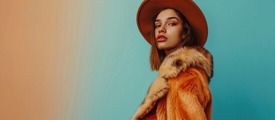 Outdoor fashion portrait of beautiful and confident young woman