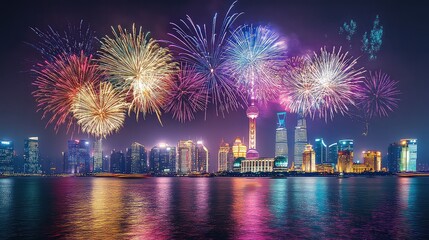 New Year's Eve Celebrations and Fireworks in Major Cities Around The World, Generative AI