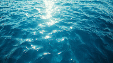Fototapeta premium Water Waves on swimming pool surface background with copyspace.