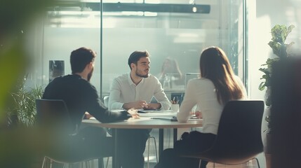 Fototapeta premium Business Meeting in Modern Office Space