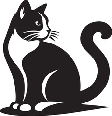 cat silhouette vector illustration with white background.