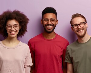 Obraz premium Happy Diverse Friends Smiling and Posing for Group Photo - Multicultural Friendship and Togetherness