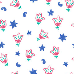Watercolor floral design with stars